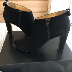 Black, suede, bow back, Kate Spade bootie